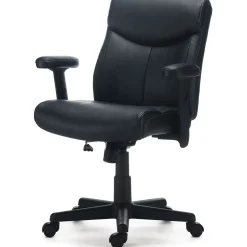 Staples Traymore Ergonomic Faux Leather Swivel Computer and Desk Chair, Black (59425-CC)