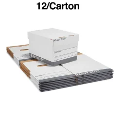 Staples Triple Wall Heavy Duty File Box, Lift Off Lid, Letter/Legal, White/Gray, 12/Carton (TR59220)