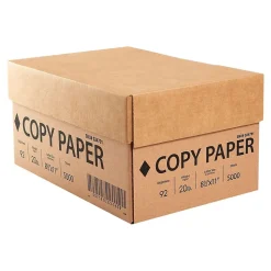 Staples White Box 8.5" x 11", Copy Paper 20 lbs., 92 Brightness, White, 5000 Sheets/Carton (324791/200230)