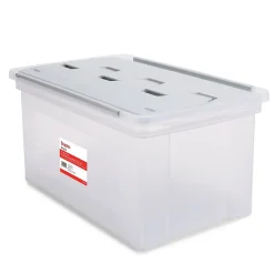 Staples Wing Lid File Totes, Letter Size, Clear (140166/139585)