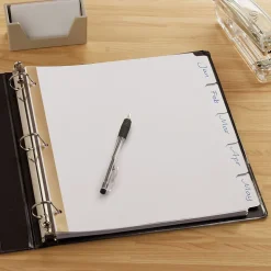 Staples Write-On Write & Erase Paper Divider, 5 Tabs, White/White Tabs, 4 Sets (13508/23175)