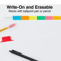 Staples Write-On Write & Erase Paper Divider, 8 Tabs, White/White Tabs, 4 Sets (13510/23178)