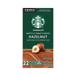 Starbucks Hazelnut Coffee, Keurig K-Cup Pod, Light Roast, 22 Pods/Box (12478078)