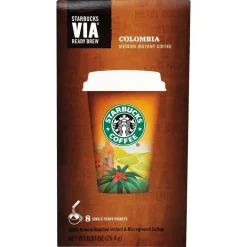Starbucks VIAÂ Instant Colombia Coffee, 0.12 oz, 8/Box (11009529)