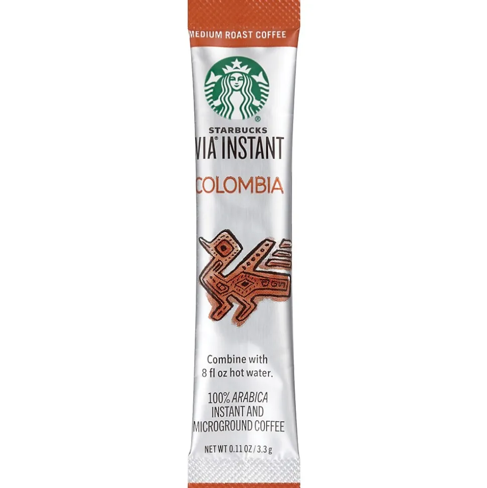 Starbucks VIA Instant Colombia Coffee, 0.12 oz, 8/Box (11009529)