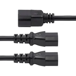 StarTech 6' C14 to C13/C13 Power Cable, Male to Female/Female, Black (8723-8600-POWER-CORD)