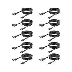 StarTech 6' DVI-D to HDMI Display Cable, Male to Male, Black, 10/Pack (HDMIDVIMM610PK)