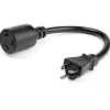 StarTech 1 ft. Power Adapter Cord, 1-Outlet, 12 AWG, Black (PAC520PLR1)