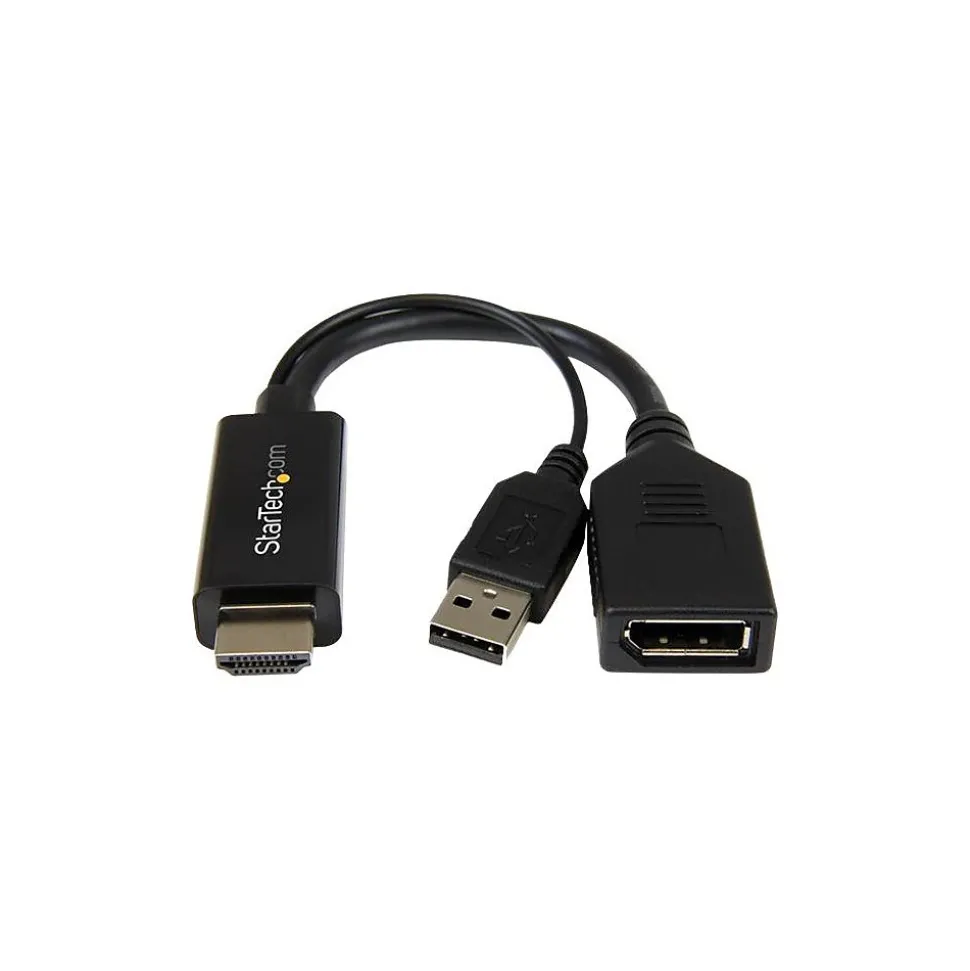 StarTech 8.7" HDMI Male to DisplayPort Female Converter with 4K Support, Black