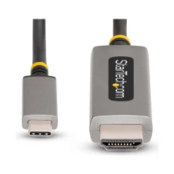 StarTech 6.6' 8K USB-C to HDMI Adapter Cable, Male to Male, Space Gray (135B-USBC-HDMI212M)