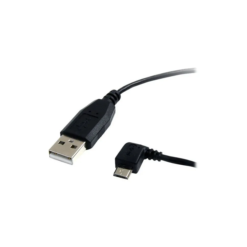 Startech 6' Left Angle USB A To USB Micro B USB Cable, Black (UUSBHAUB6LA)