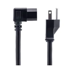 StarTech 8' NEMA 5-15P to Right Angle C15 Power Cable, Male to Female, Black (PXT515C158RA)