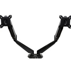 StarTech Dual Monitor Arm, One-Touch Height Adjustment Adjustable, Up to 30", Black (ARMSLIMDUO)