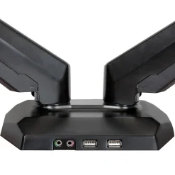 StarTech Dual Monitor Arm, One-Touch Height Adjustment Adjustable, Up to 30", Black (ARMSLIMDUO)
