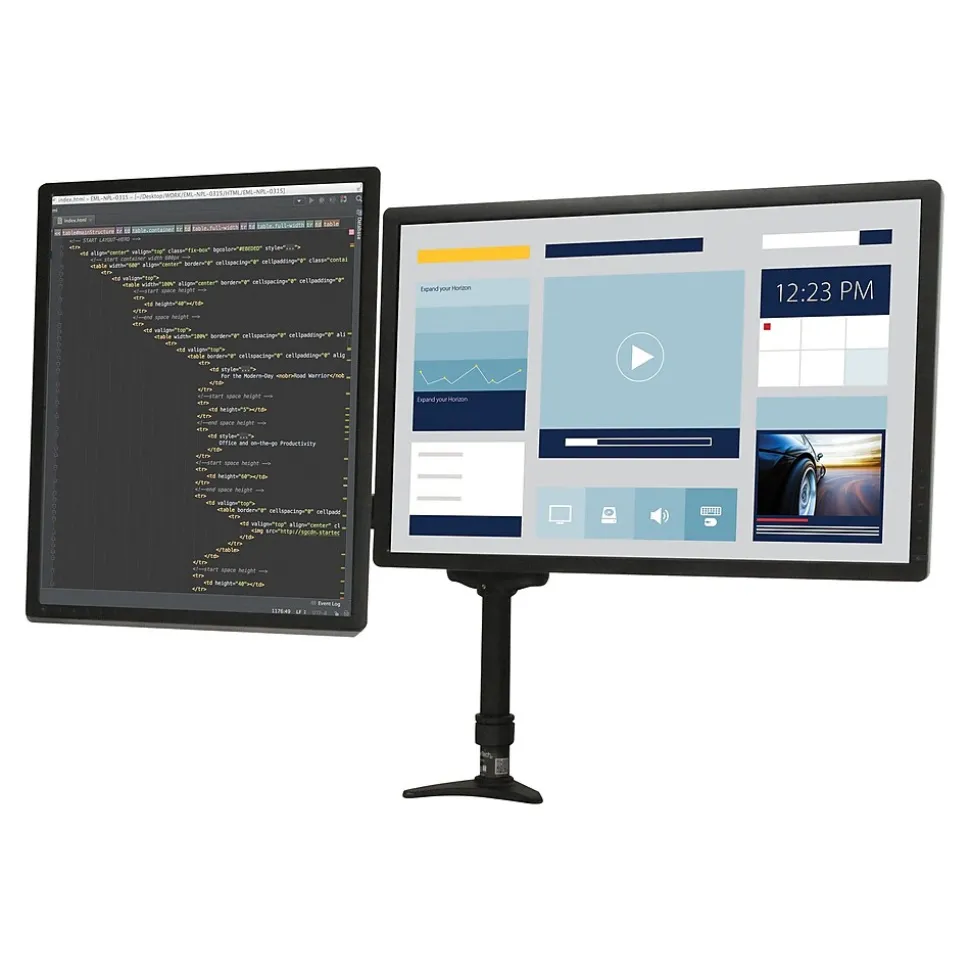 StarTech Dual Monitor Arm Monitor Arm, Up to 24" Monitor, Black (ARMDUAL)