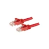 StarTech 2ft Red Cat6 Patch Cable with Snagless RJ45 Connectors, Cat6 Ethernet Cable, 2 ft Cat6 UTP Cable