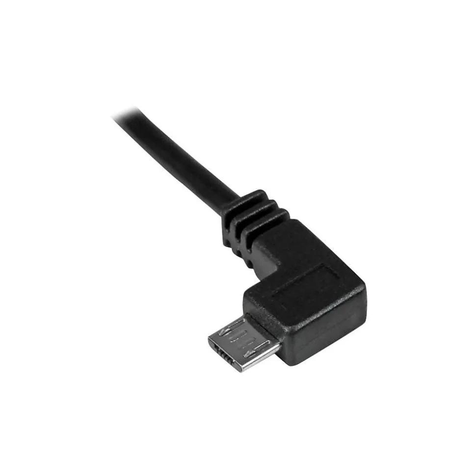 StarTech 1m 3 ft Left Angle Micro-USB Charge-and-Sync Cable M/M, USB 2.0 A to Micro-USB - 28/24 AWG