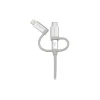 StarTech 1m 3 ft USB Multi Charger Cable, Braided, Silver, 3 in 1 Charging Cable, USB to Lightning Cable, USB to Micro USB Cable