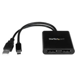 StarTech Mini DisplayPort to 2x DisplayPort Multi Stream Transport Hub, Black