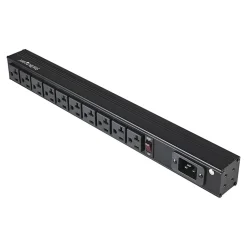 StarTech 10-Outlet Power Strip, 8', Black (RKPW101920)