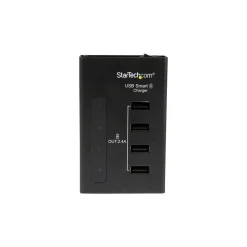 StarTech 4-Port USB Charging Station, Black (ST4CU424)