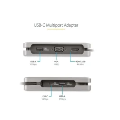 StarTech 5-Port USB-C Hub, Space Gray (DKT31CVHPD3)
