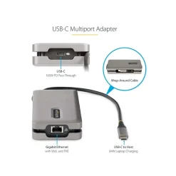 StarTech 5-Port USB-C Hub, Space Gray (DKT31CVHPD3)