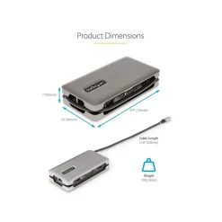 StarTech 5-Port USB-C Hub, Space Gray (DKT31CVHPD3)