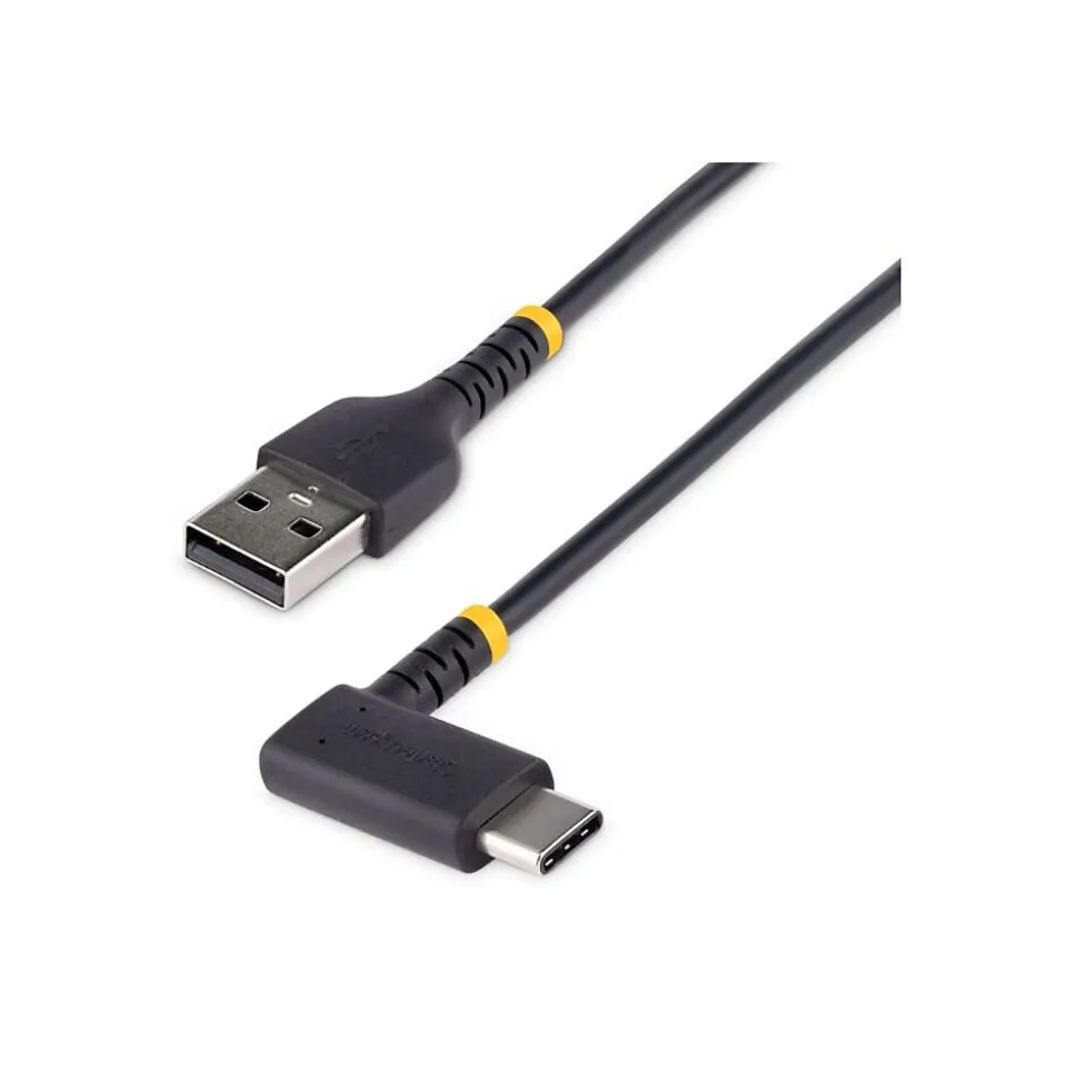 StarTech USB-A to USB-C Charging Cable Right Angle, 1ft, Black (R2ACR-30C-USB-CABLE)