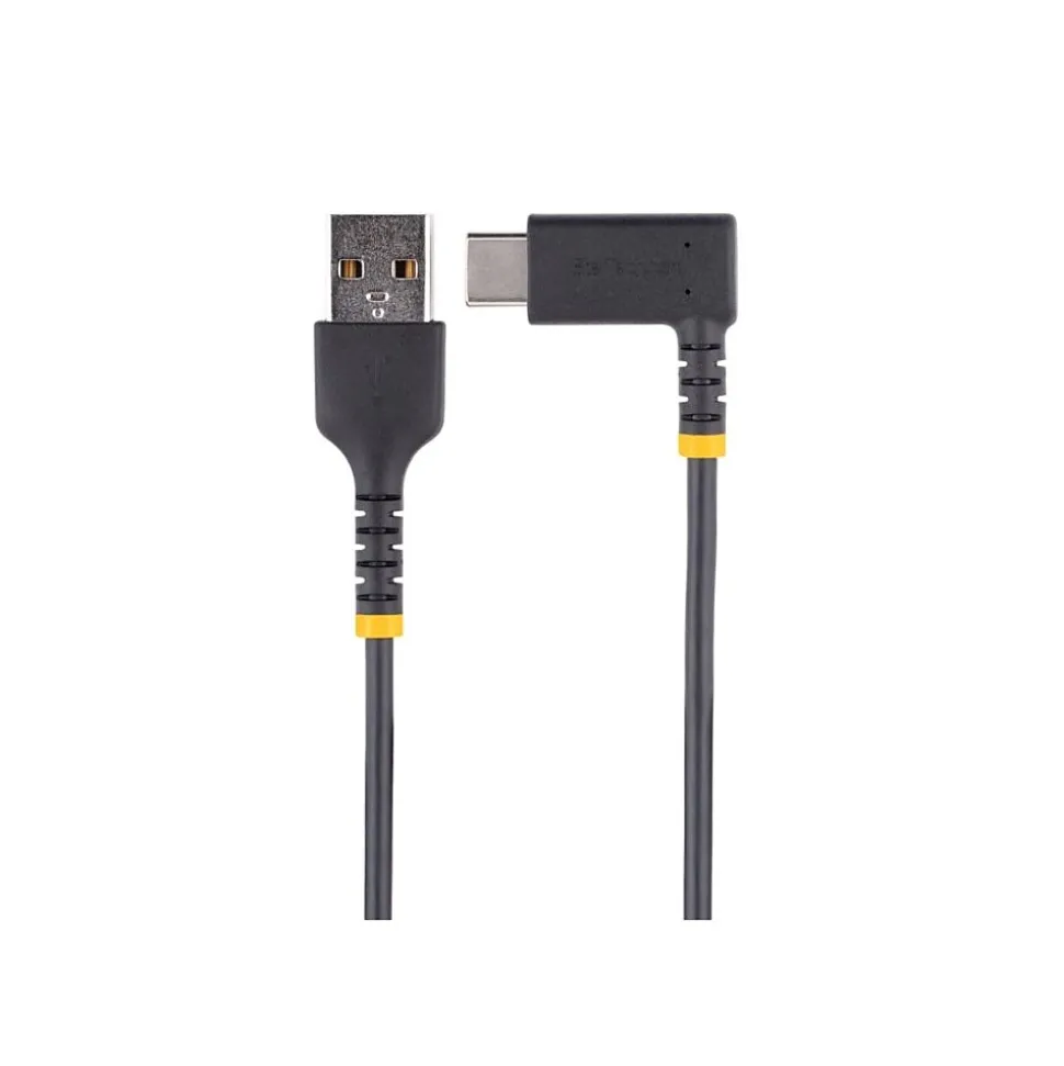 StarTech USB-A to USB-C Charging Cable Right Angle, 1ft, Black (R2ACR-30C-USB-CABLE)