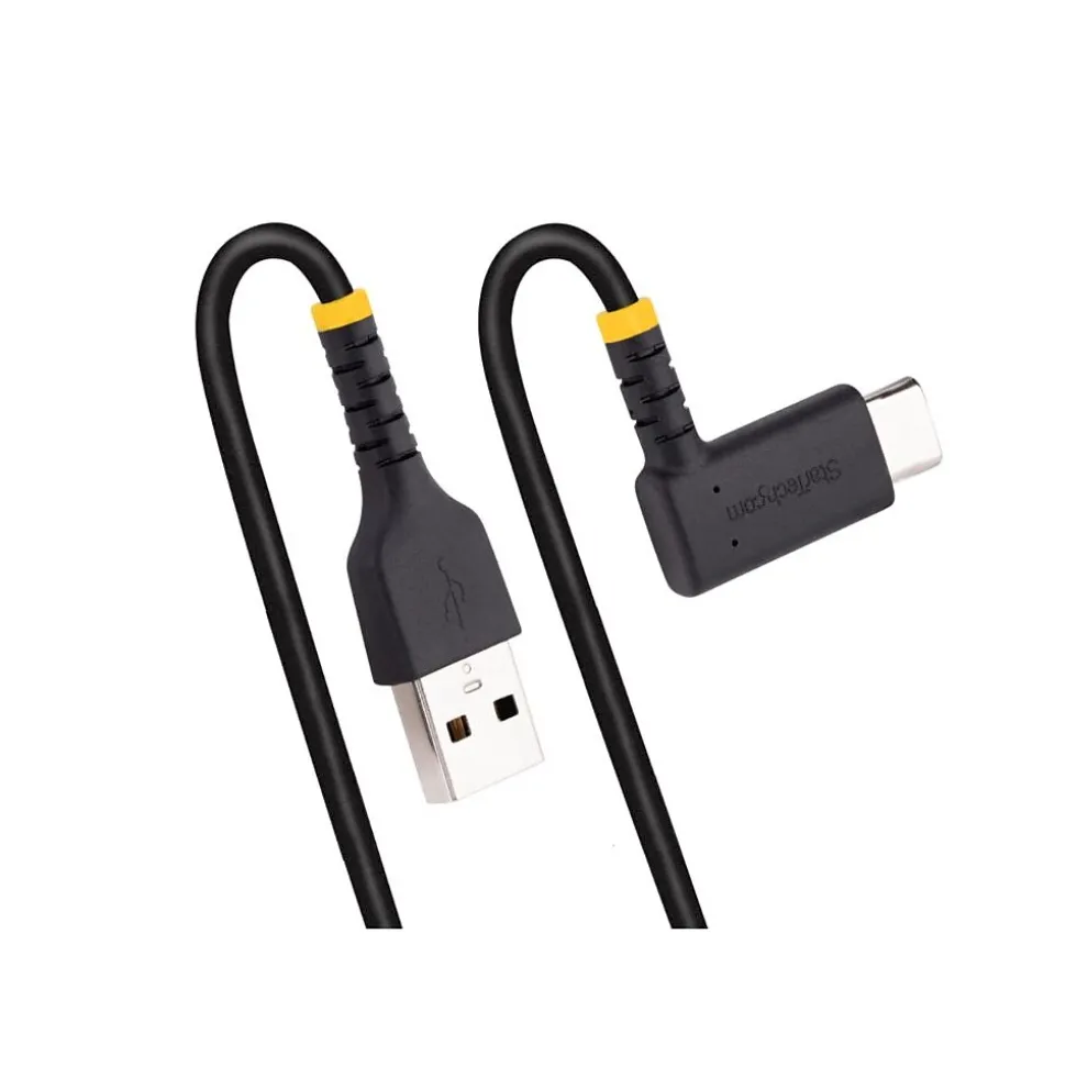 StarTech USB-A to USB-C Charging Cable Right Angle, 1ft, Black (R2ACR-30C-USB-CABLE)