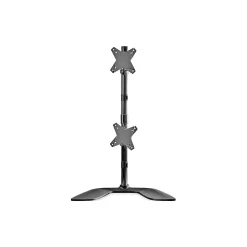 StarTech Vertical Dual Monitor Stand, Aluminum Adjustable, Up to 27", Black/Silver (ARMDUOVS)