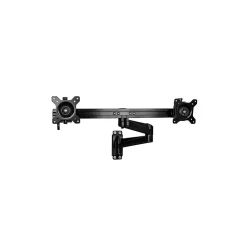 StarTech Wall Mount Dual Monitor Arm, Steel Adjustable, Up to 24", Black (ARMDUALWALL)