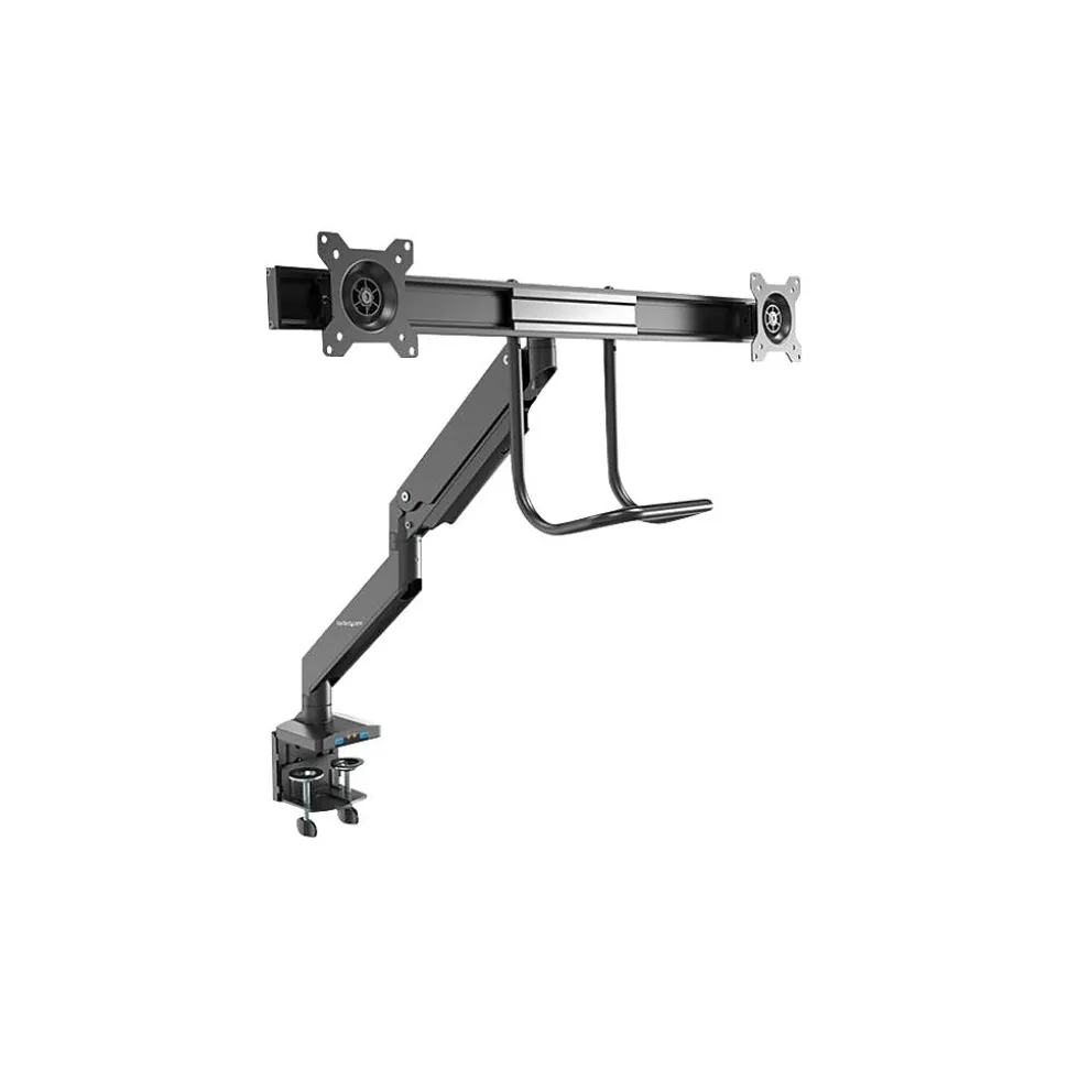 StarTech.com Adjustable Mounting Kit, Up to 32" Monitor, Black (ARMSLIMDUAL2USB3)