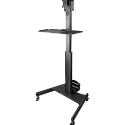 StarTech.com Adjustable Mobile Workstation Cart with Monitor Mount, 50.4" to 63", Black (WKSTNCART)
