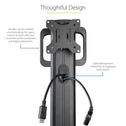 StarTech.com Adjustable Mobile Workstation Cart with Monitor Mount, 50.4
