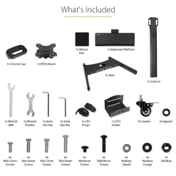 StarTech.com Adjustable Mobile Workstation Cart with Monitor Mount, 50.4
