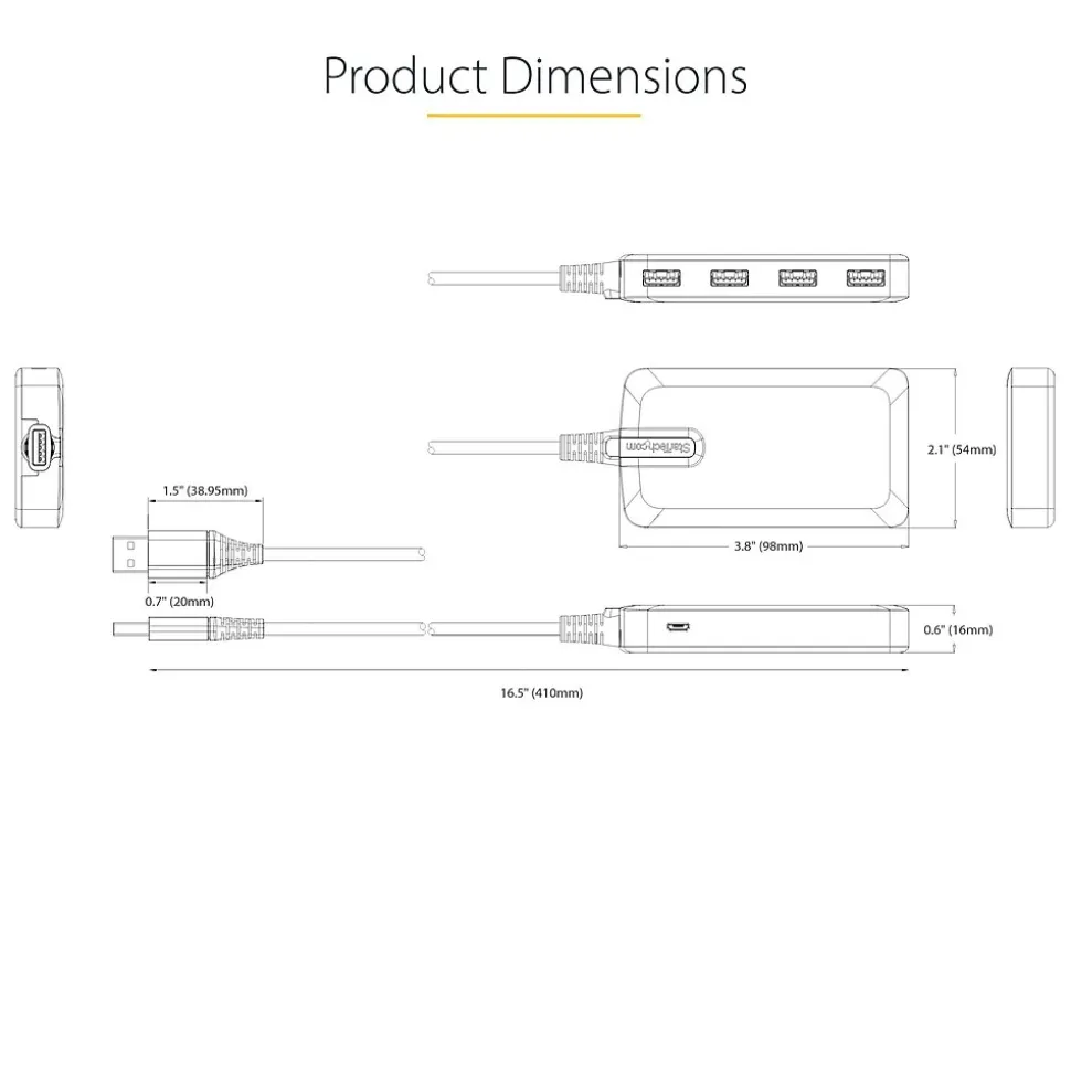 StarTech.com 4-Port USB 3.0 5Gbps Hub, Space Gray (5G4AB-USB-A-HUB)