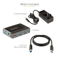 StarTech.com 7-Port USB 3.0 5Gbps Hub, Black (5G7AS-USB-A-HUB)