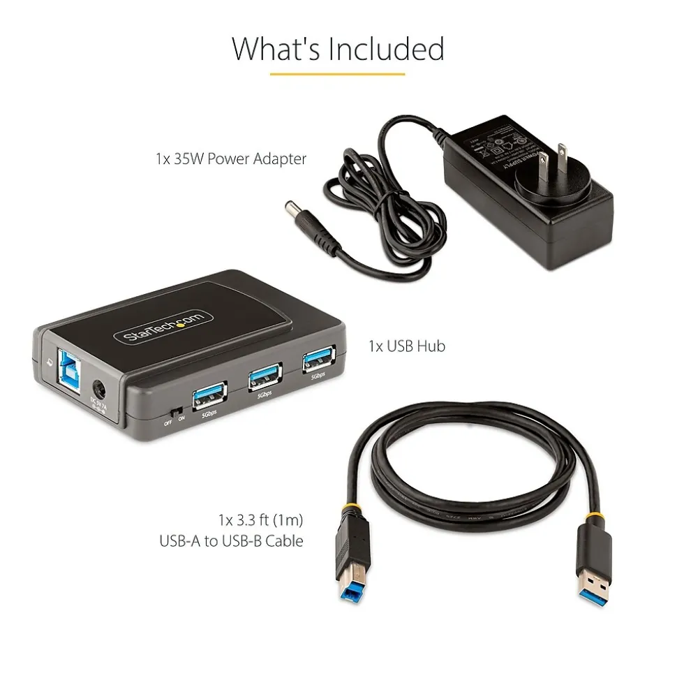 StarTech.com 7-Port USB 3.0 5Gbps Hub, Black (5G7AS-USB-A-HUB)