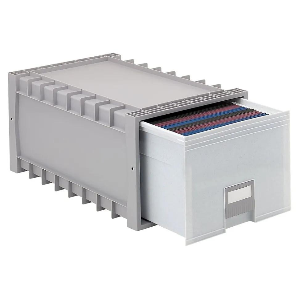 Storex Drawer Stackable Storage, Gray (61101U01C)