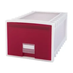 Storex Plastic Drawer, Letter/Legal Size, Red (61105U01C)