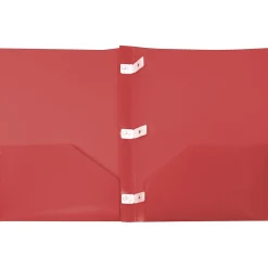 Storex 2-Pocket Poly Folder with Plastic Prongs, Red (50314U18C)