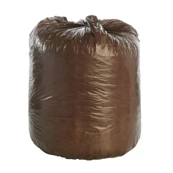 Stout Controlled Life Cycle 30 Gallon Industrial Trash Bag, 30" x 36", Low Density, 0.8 mil, Brown, 60 Bags/Box, 3 Rolls