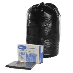 Stout Insect Repellent 35 Gallon Industrial Trash Bag, 33" x 35", Low Density, 2 mil, Black, 80 Bags/Box (STOP3345K20)