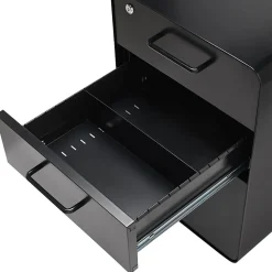 Stow 3-Drawer File Cabinet, Black