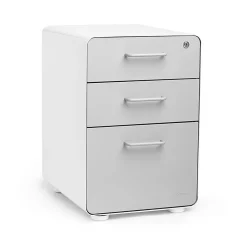 Stow 3-Drawer File Cabinet, White + Light Gray