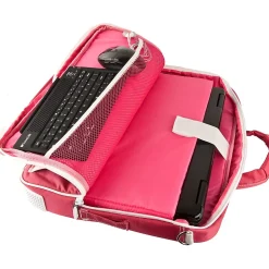 SumacLife 14 Inch Business Messenger Briefcase Laptop Case, Pink (PT_NBKLEA734_W1)