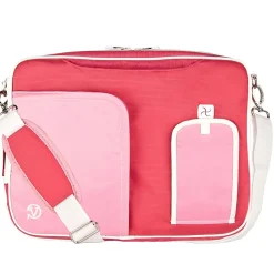 SumacLife 14 Inch Business Messenger Briefcase Laptop Case, Pink (PT_NBKLEA734_W1)