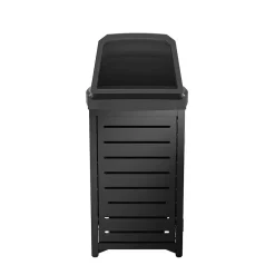 Suncast Commercial Metal Outdoor Trash Can with Resin Chute Lid, 30 Gallon, Black (MTCSQ305)